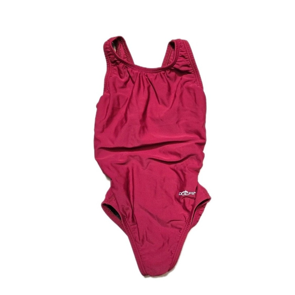 Dolfin Girls 24 Red One Piece Racing Back Training Swimsuit